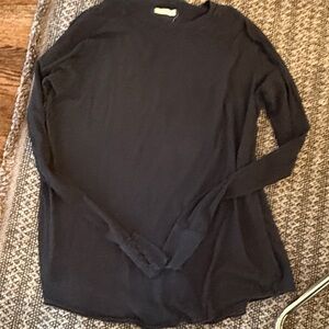 We The Free Black Crewneck Long Sleeve Top